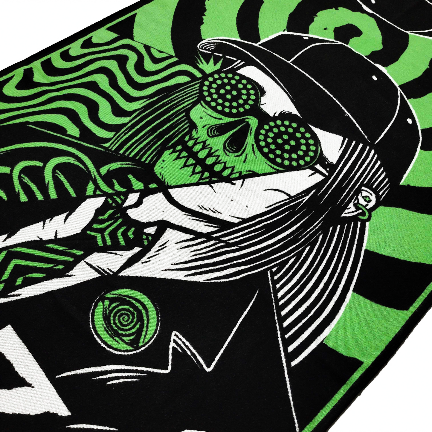 REZZ - Death Stare Knit Pashmina - Green / Black