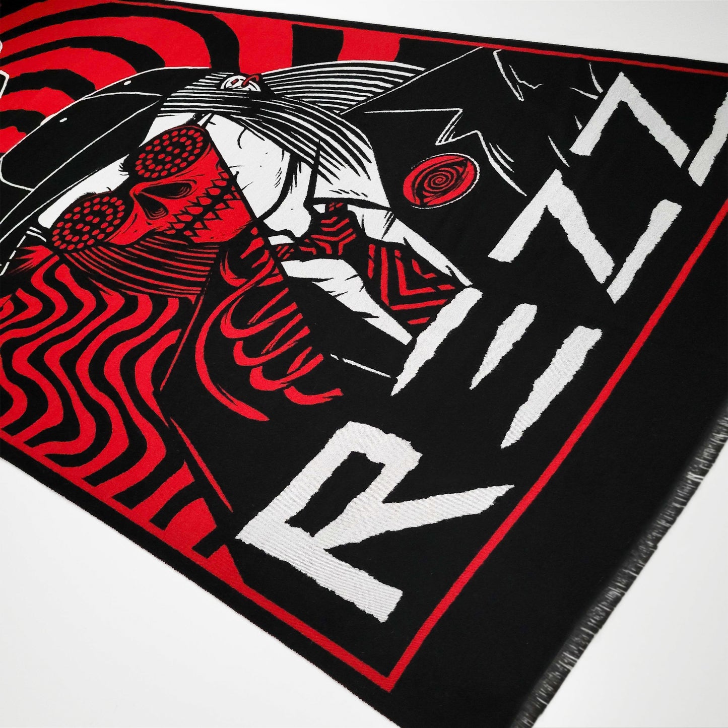 REZZ - Death Stare Knit Pashmina - Red / Black
