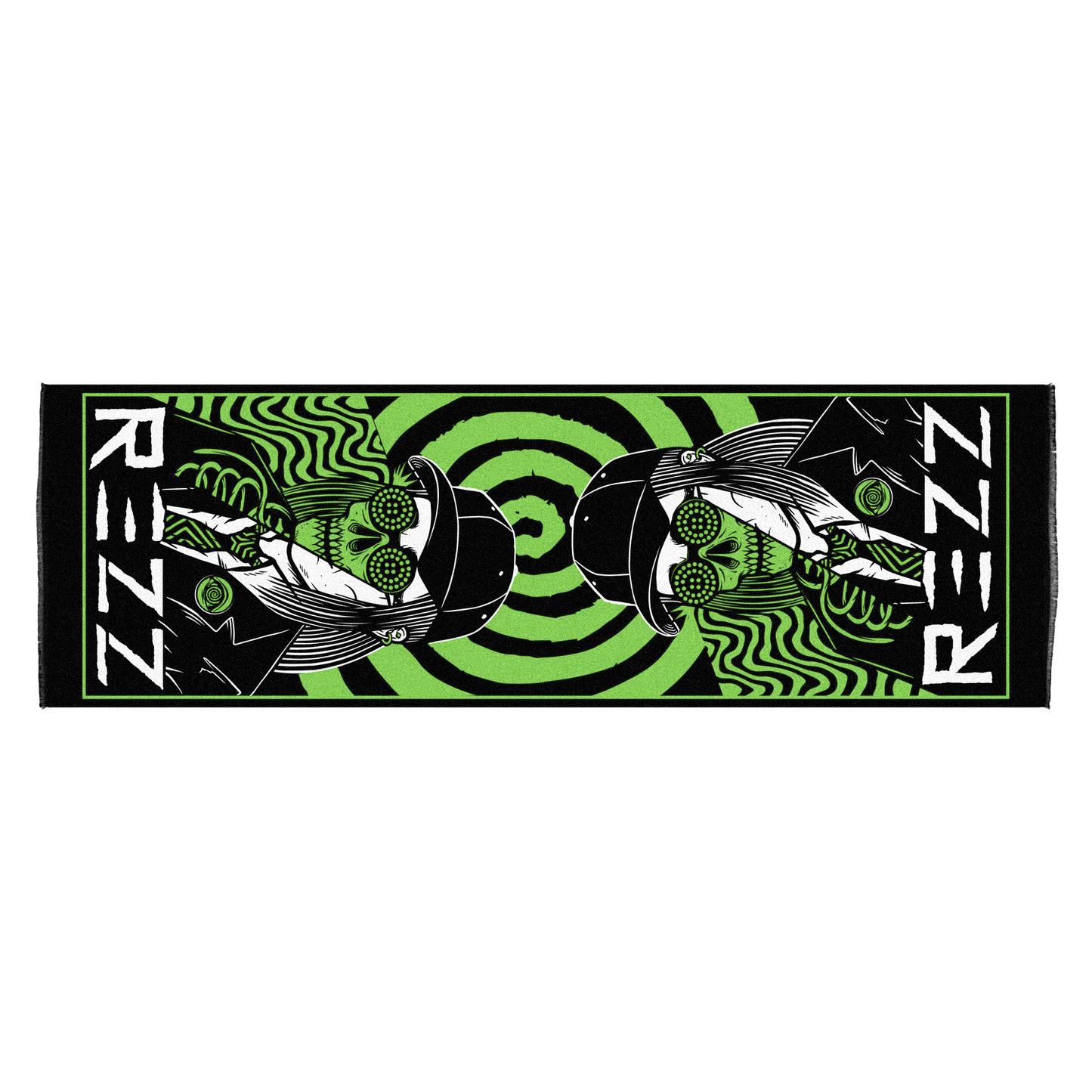 REZZ - Death Stare Knit Pashmina - Green / Black