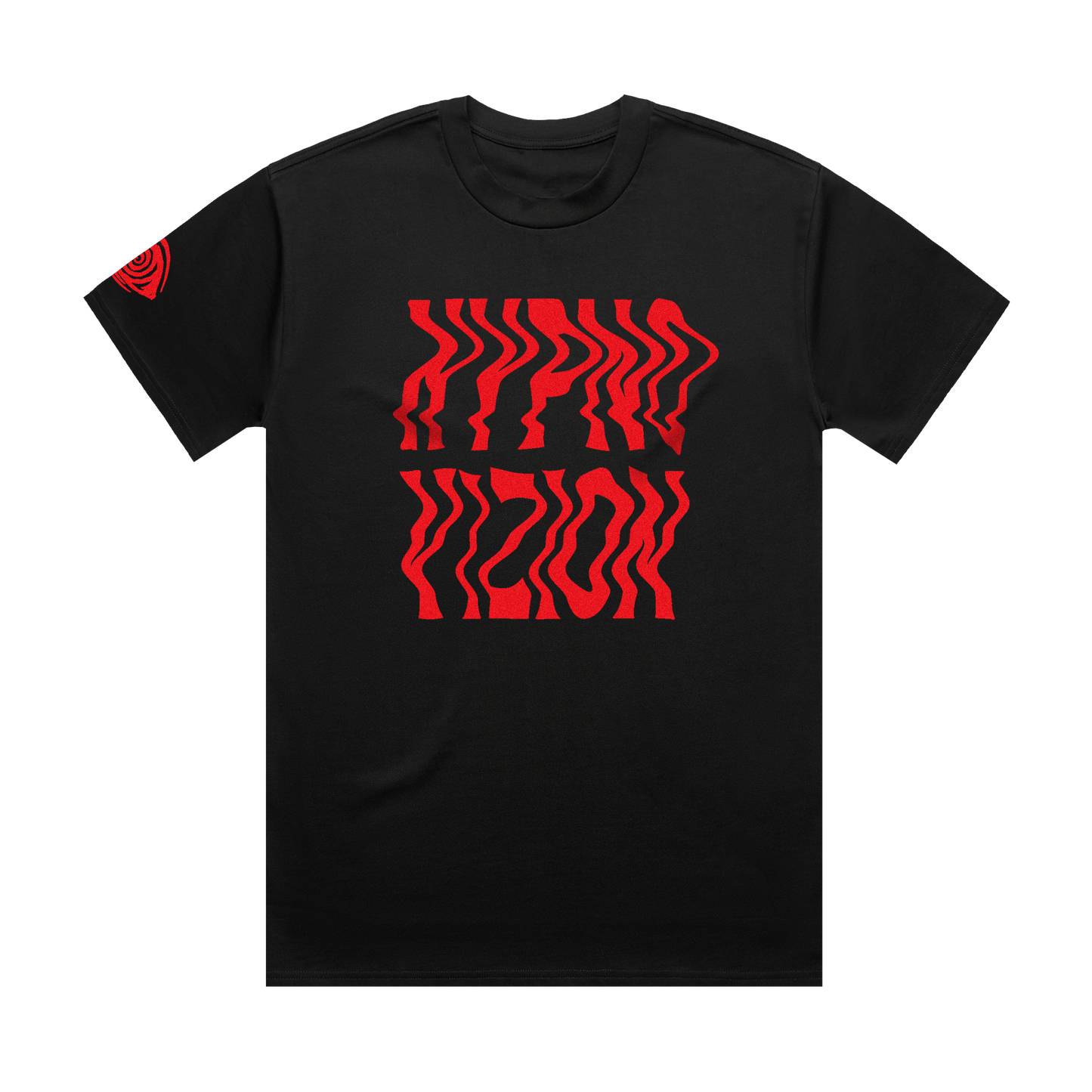 HypnoVizion - Time Ripple Flocked Tee - Black