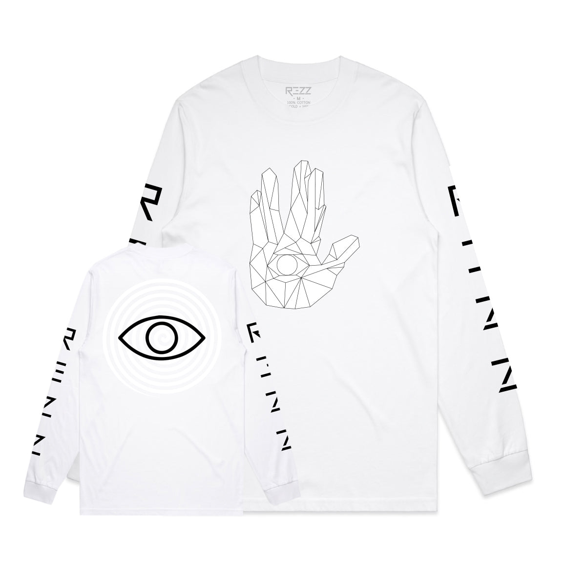 Rezz - Crystal Palm - White Long Sleeve Tee