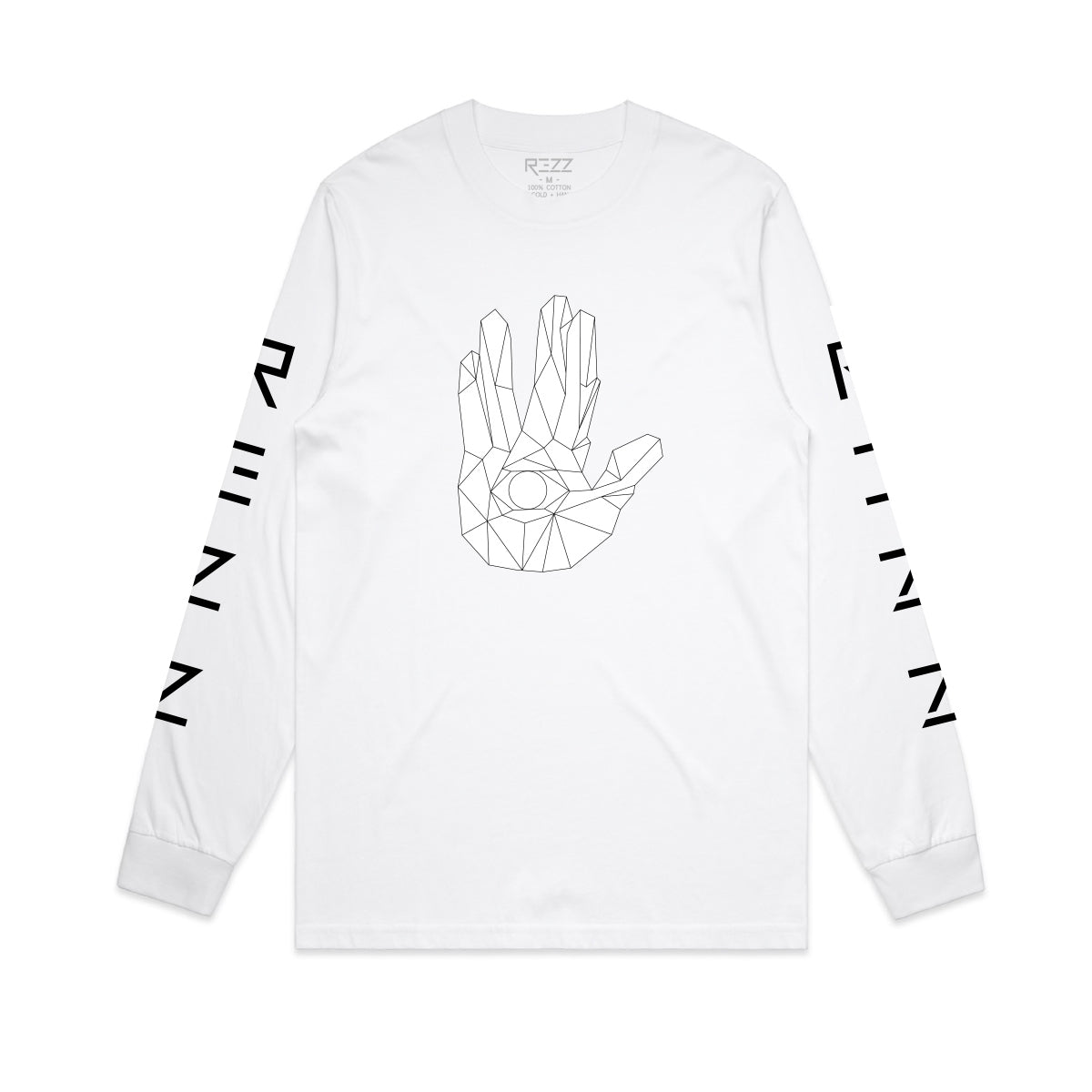 Rezz - Crystal Palm - White Long Sleeve Tee