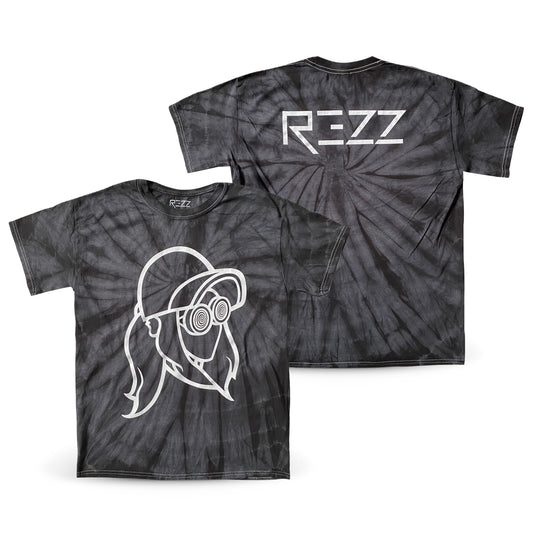 Rezz - Portrait Logo - Spider Black Tie Dye Tee