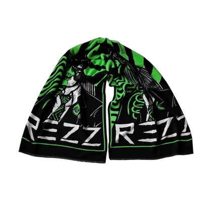 REZZ - Death Stare Knit Pashmina - Green / Black