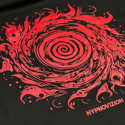 HypnoVizion - Vortex Flocked Pullover Hoodie - Black