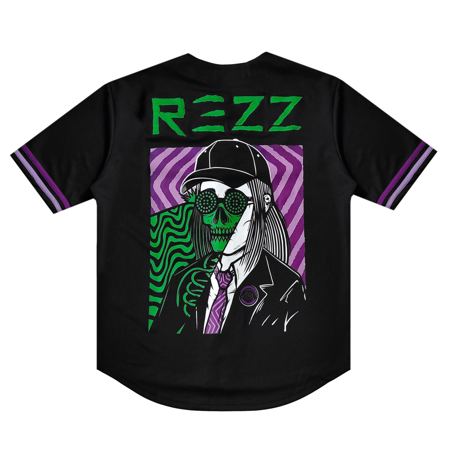 REZZ - Death Stare - Baseball Jersey - Purple / Green