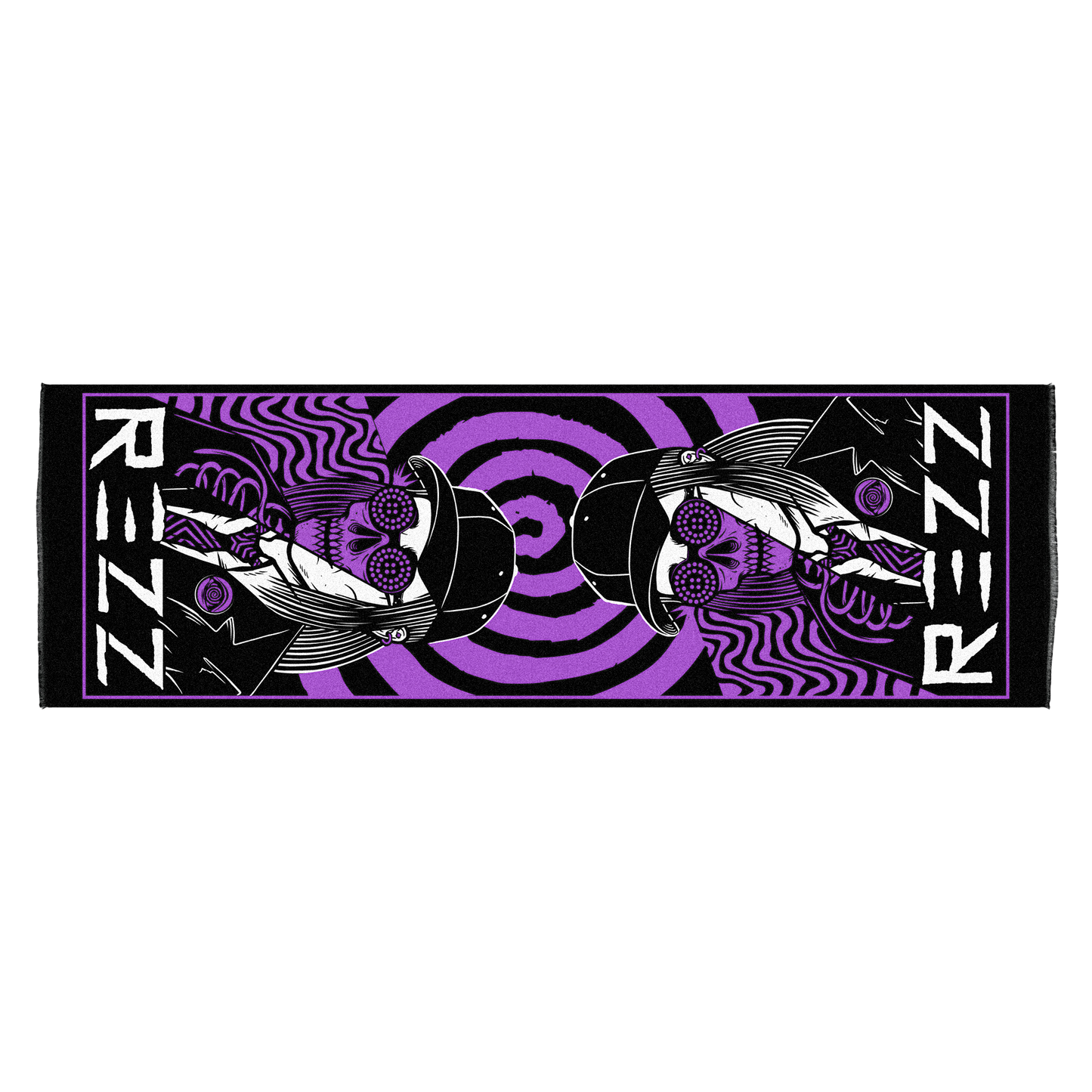 REZZ - Death Stare Knit Pashmina - Purple / Black